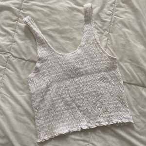 White ruched tank top